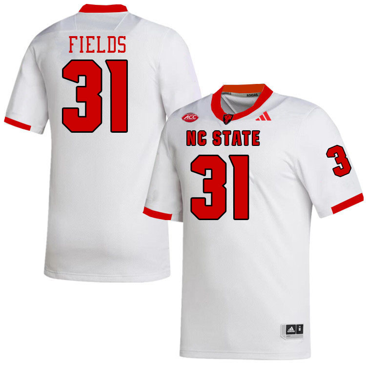 NC State Wolfpack #31 Coleson Fields College Football Jerseys Stitched-White